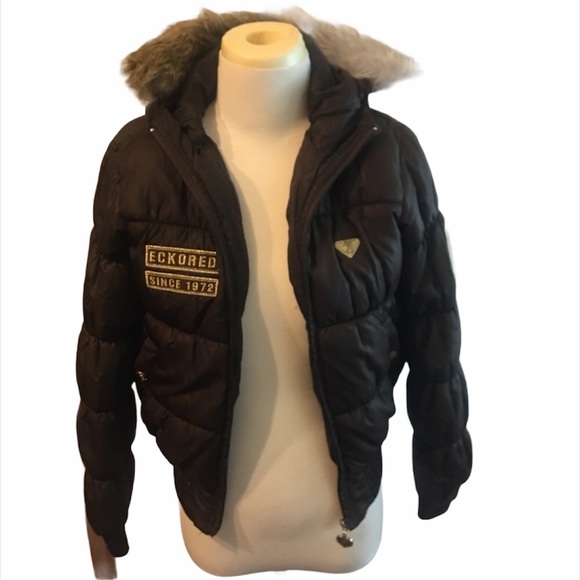 Marc Ecko Jackets & Blazers - Women’s Ecko red puffer size small brown